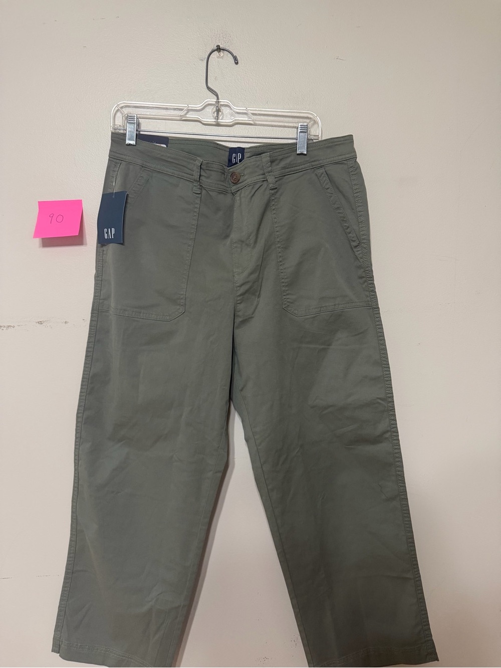 GAP Olive Green Wide-Leg Utility Trousers